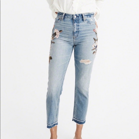 abercrombie embroidered jeans